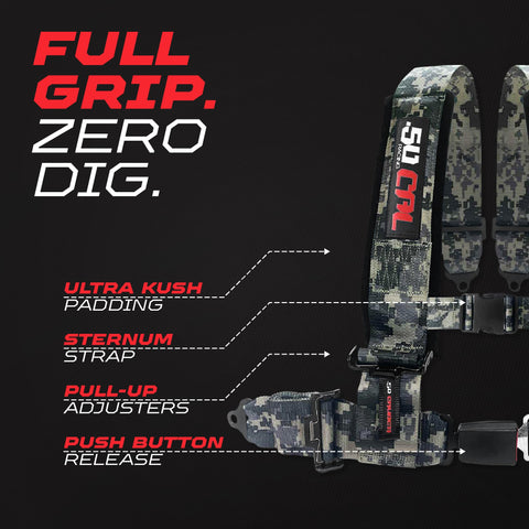 All hardware and installation kit included with 50 Caliber Racing harness