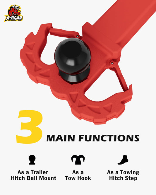 A-BOAR anti-theft hitch pin lock closeup for secure trailer connections.