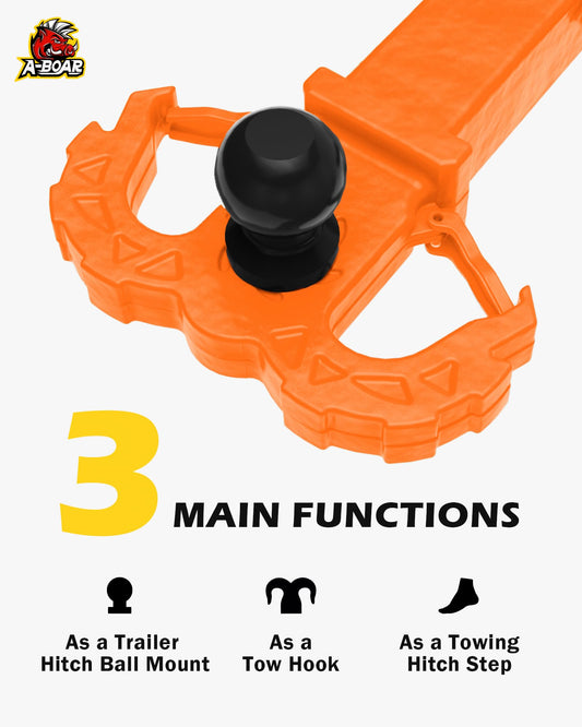 A-BOAR side-angle view shows rugged orange finish and durable drop-forged steel.