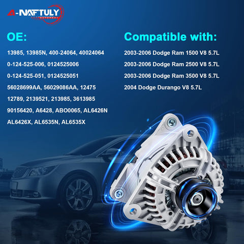 A-NAFTULY alternator Ram 2500 side angle highlights solid mounting and fit.
