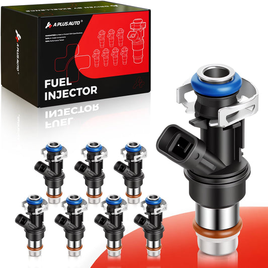A Plus Auto 8-pack fuel injectors front view ready for replacement