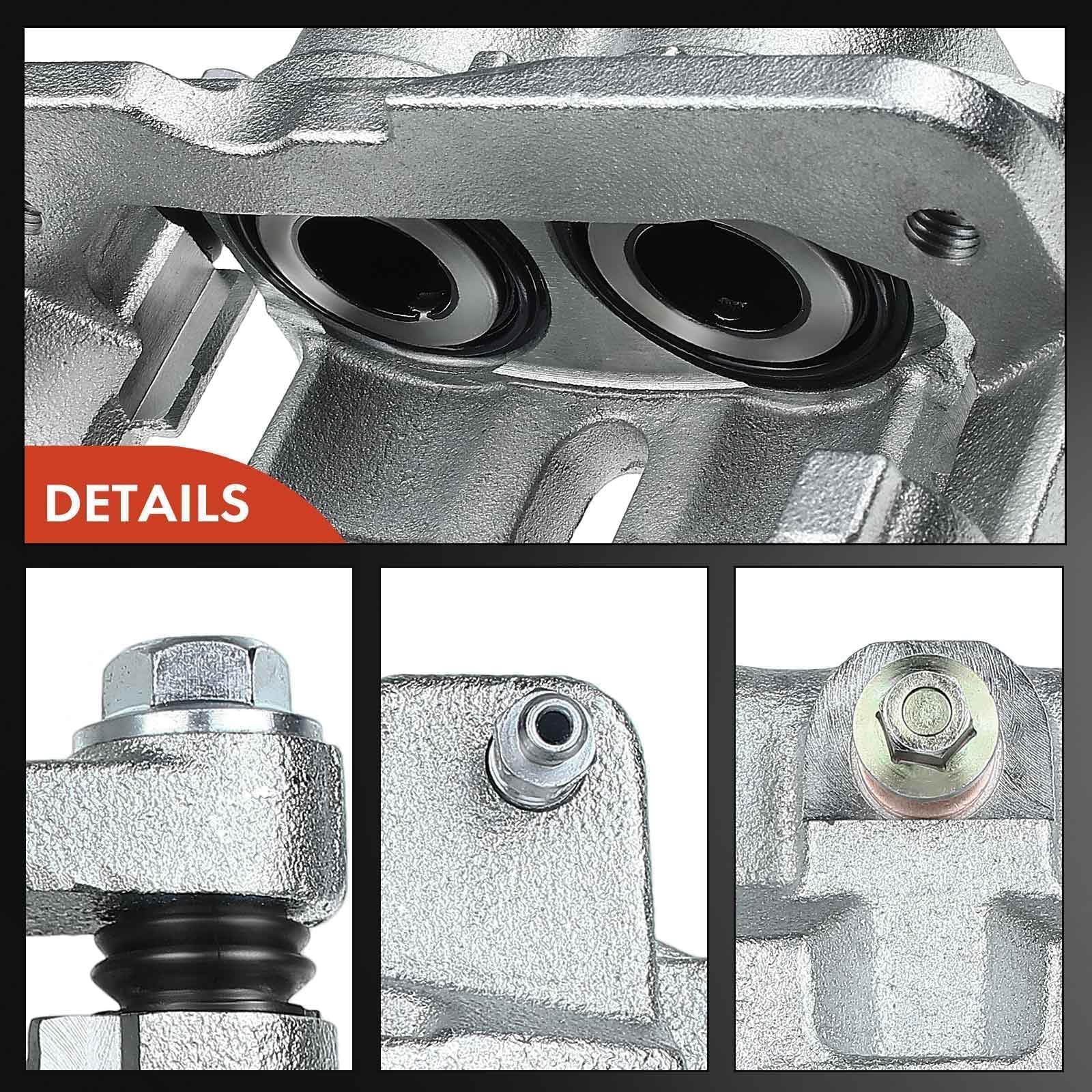 A-Premium brake caliper assembly with mounting holes ready for installation.