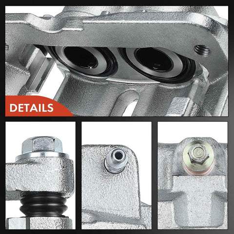 A-Premium brake caliper assembly with mounting holes ready for installation.