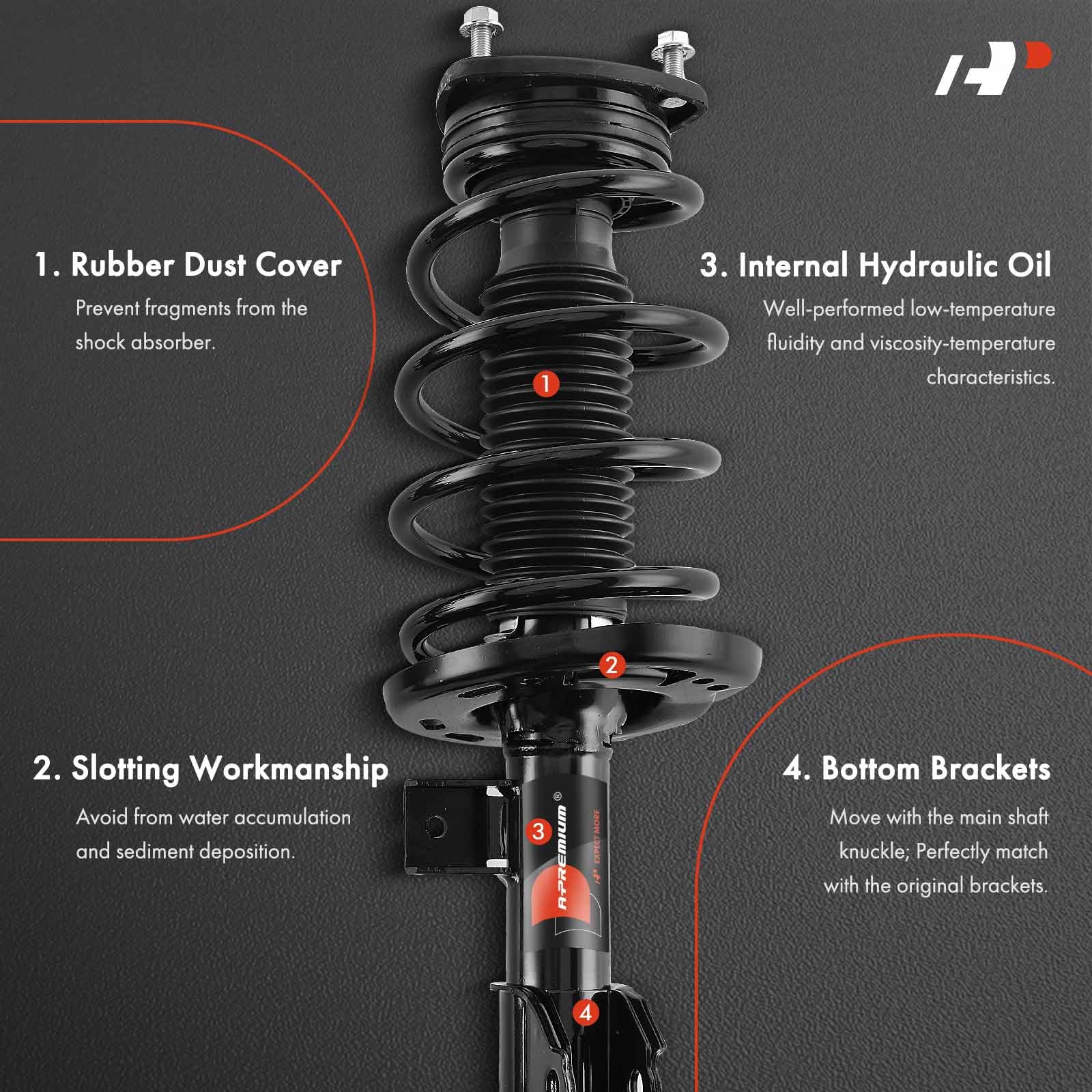 A-Premium coil spring assembly for Mazda 6 2014-2017 durable suspension support
