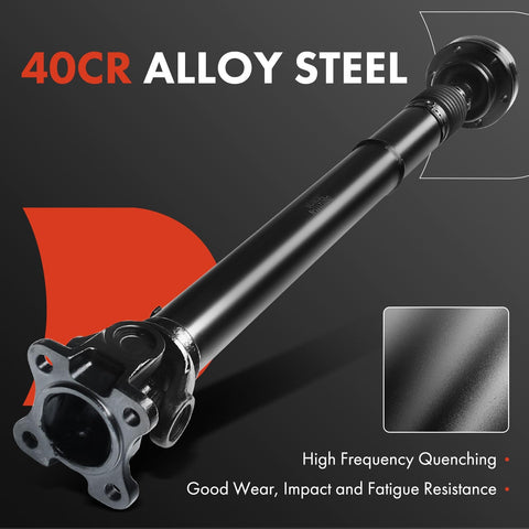 A-Premium front driveshaft assembly flange connection close-up showing precise fit.