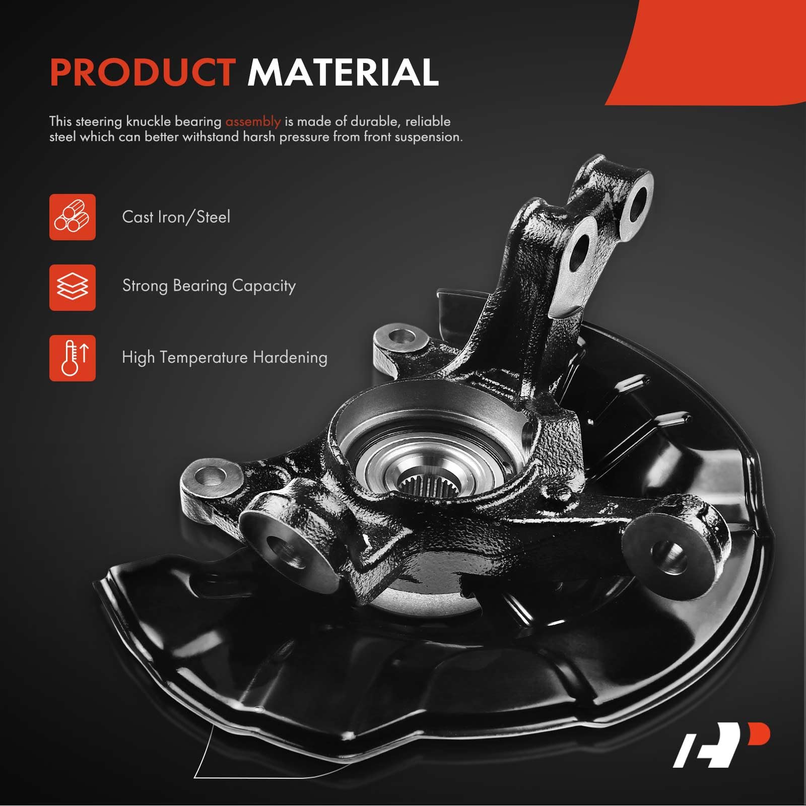 A-Premium installed knuckle hub under car highlights compatibility.