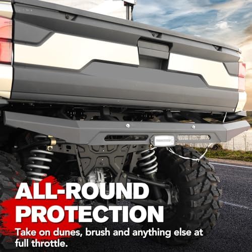 A & UTV PRO rear bumper guard with LED lights boosts rear visibility.