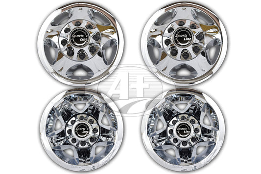 A+ 17-inch ABS chrome wheel simulator front left with durable chrome finish