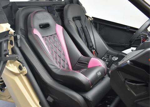 AAAA Aces Racing UTV pink folded storage view for quick stowing after trips.