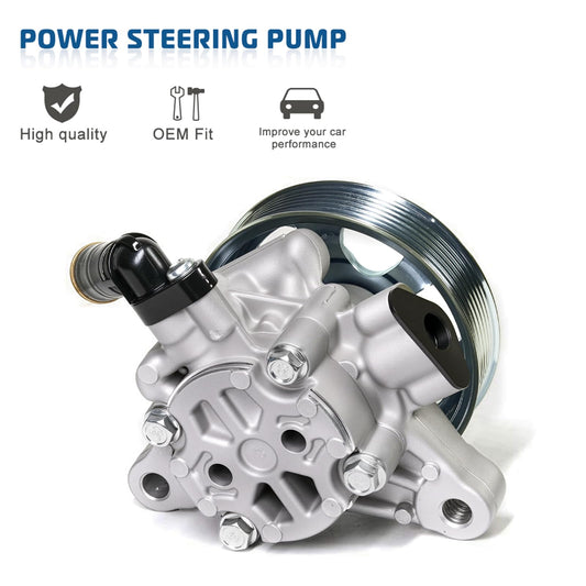 ABIGAIL power steering pump backside label view aids correct fitment verification.