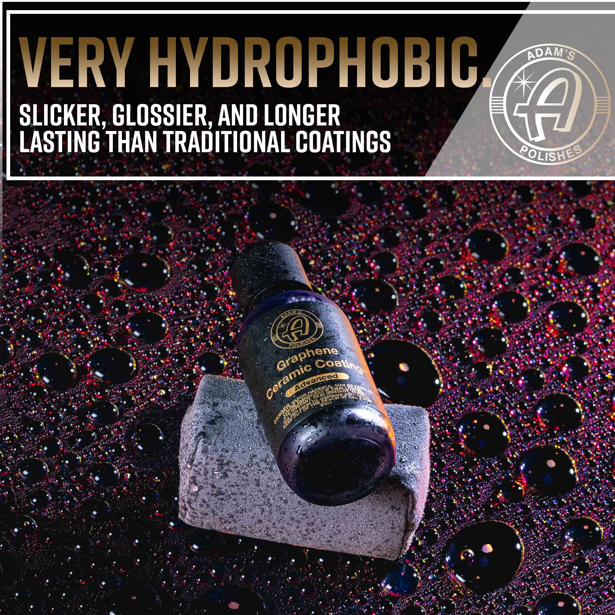 Water beading on painted surface after Adam's Polishes graphene coating.