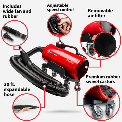 Air Cannon Dryer nozzle detail highlighting precise, contactless drying.