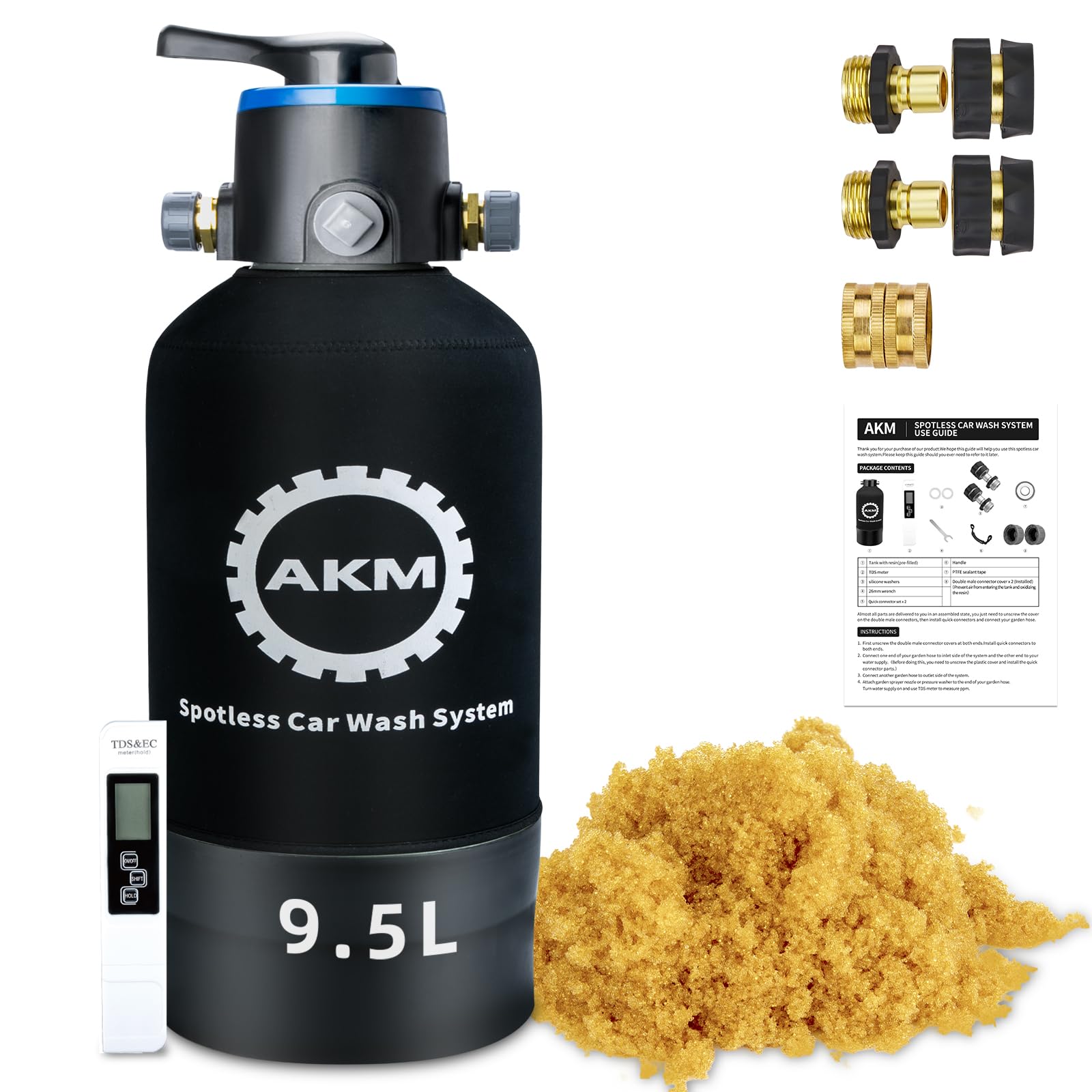 AKM Spotless Water System car wash with pre-filled resin for mineral-free rinsing