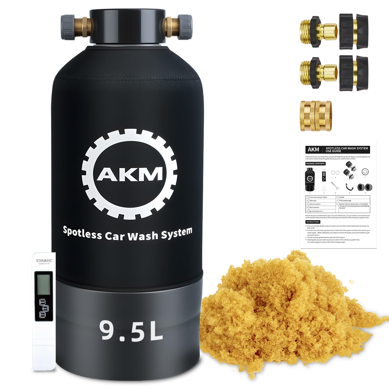 AKM Spotless Water System with pre filled DI resin ready for car wash setup.