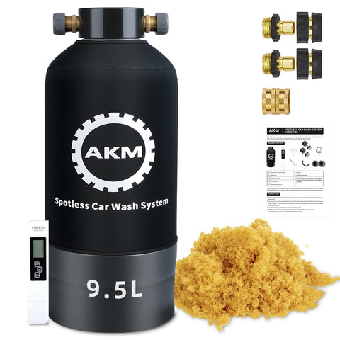 AKM Spotless Water System with pre filled DI resin ready for car wash setup.