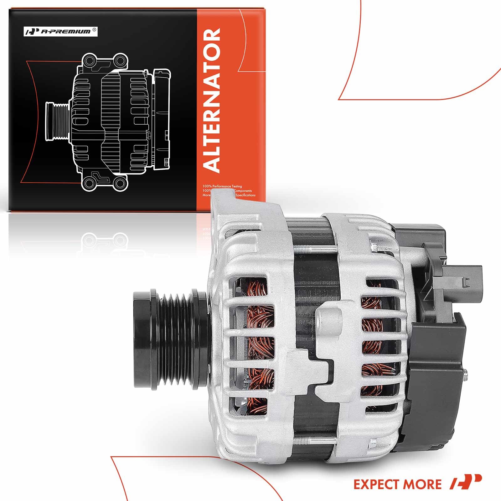 Warranty card display accompanying the A-Premium alternator