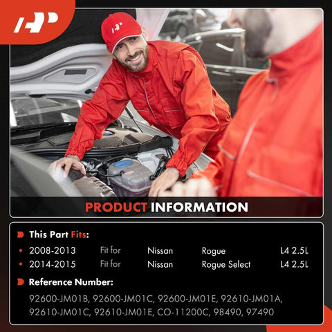 A-Premium compressor with clutch for Rogue Select 2014-2015, smooth AC performance.