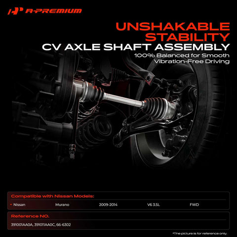 A-Premium CV axle front-right with reference 391001AA0A ensures precise Murano fitment.