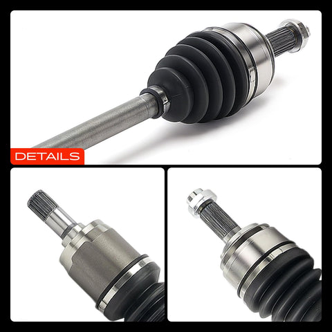 A-Premium front CV axle compressed length right closeup, extended reach detail.