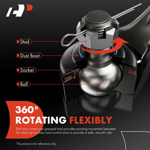 A-Premium right-side front control arm assembly angle showing joint alignment