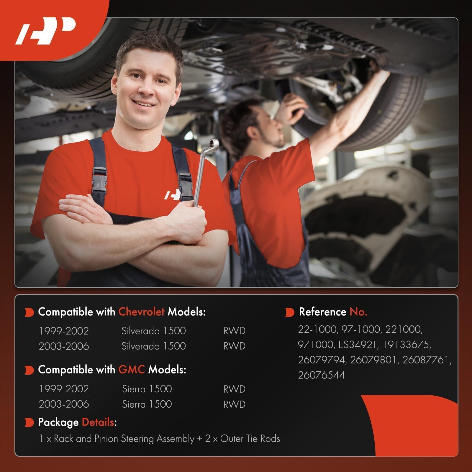 A-Premium outer tie rod ends provide steadier handling and longer tire life.