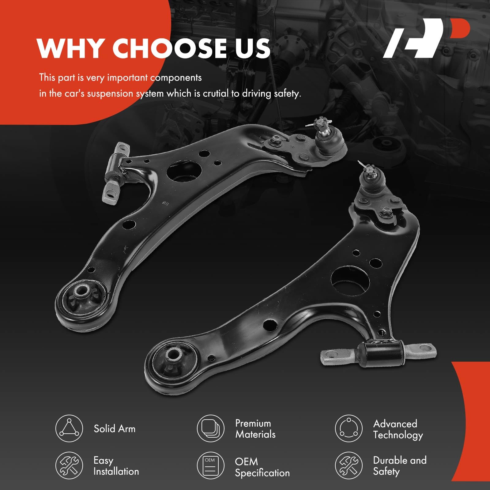 A-Premium package content photograph shows the two-arm kit