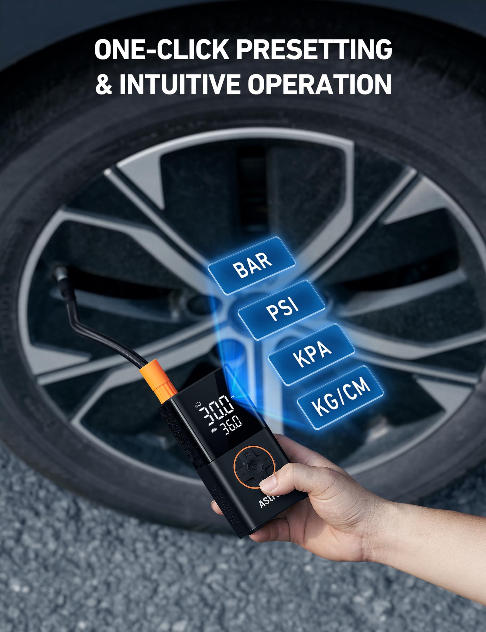AstroAI L7 auto-off feature keeps inflations hands-free after target is reached.