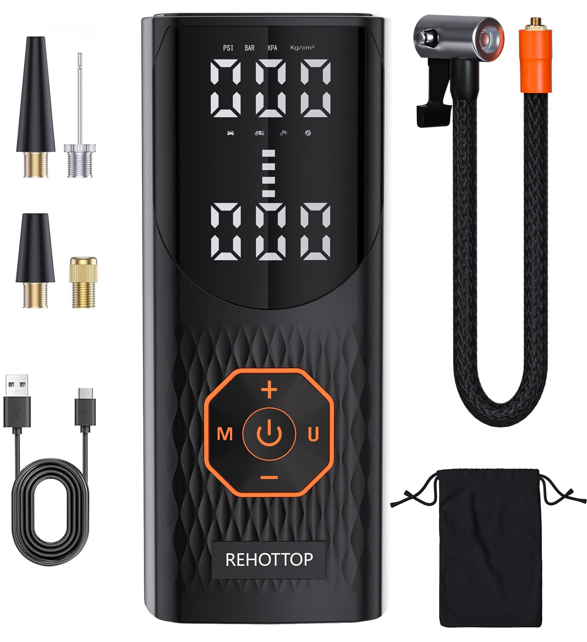 REHOTTOP cordless tire inflator in action delivering fast inflation for car tires