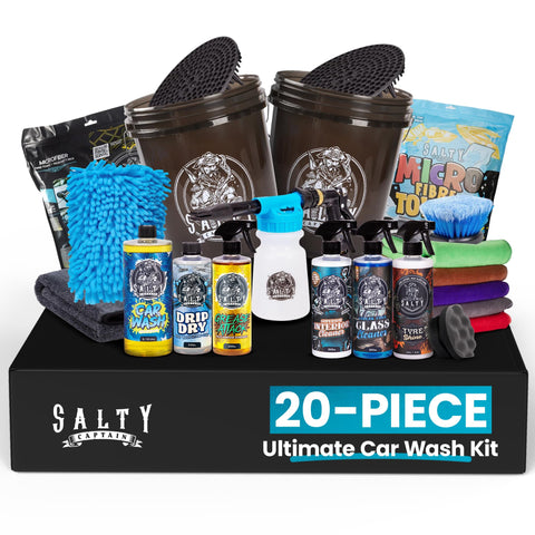Salty Captain Mega 20-Piece Kit with dual buckets for safer washing.