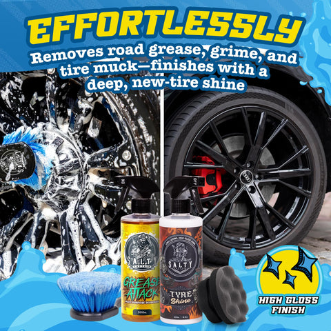 Salty Captain detailing brushes reach tight crevices for thorough cleaning.