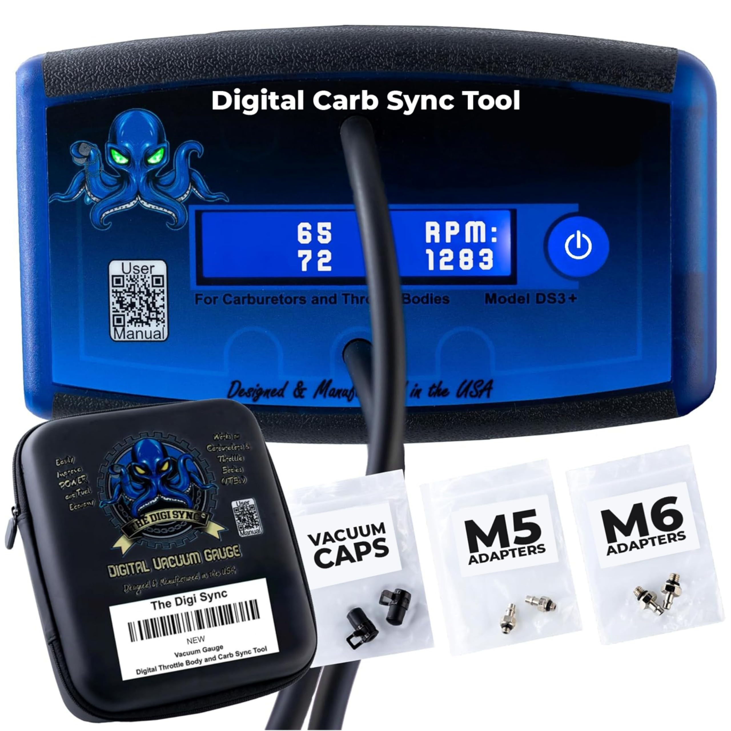 The Digi Sync 2-Channel tool display shows real-time throttle balance.
